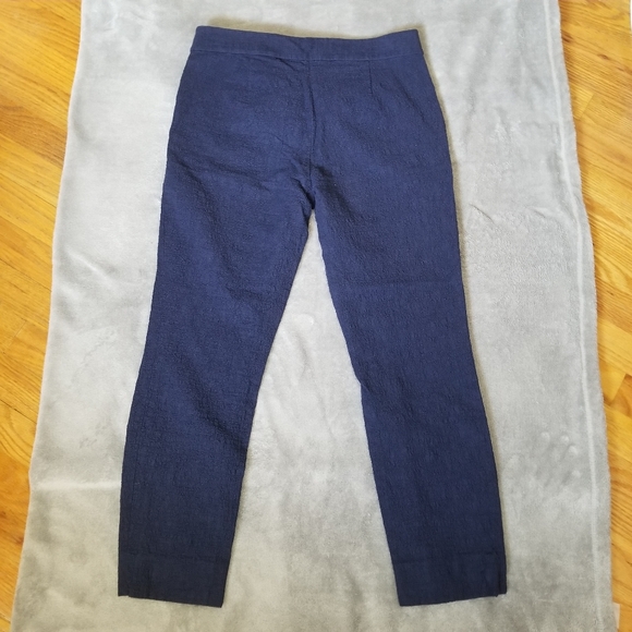 Diane Von Furstenberg Gennifer Crop Ankle Pants Sz 6 Textured Navy w/Pockets - Picture 11 of 11